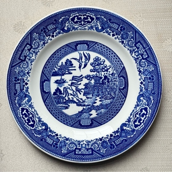 Antique Blue Willow Plate - Picture 1 of 4